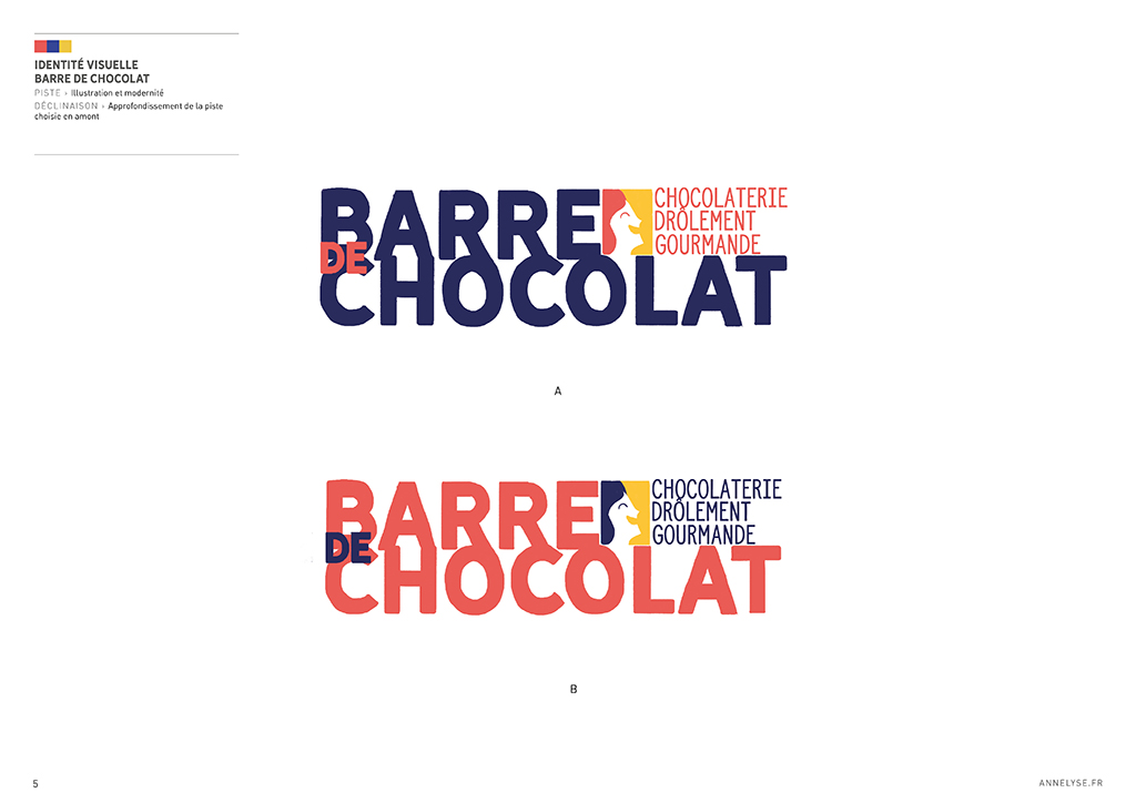 Identité visuelle et packaging chocolaterie "Barre de Chocolat"